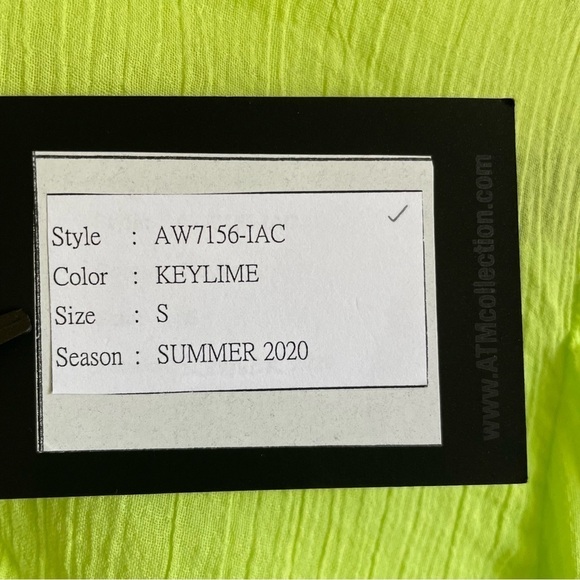 ATM Anthony Thomas Melillo Keylime Coverup Size Small New with Tag - Picture 8 of 8